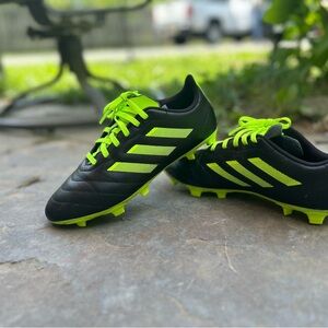 Adidas Black and Green Sneakers with Sleek Design